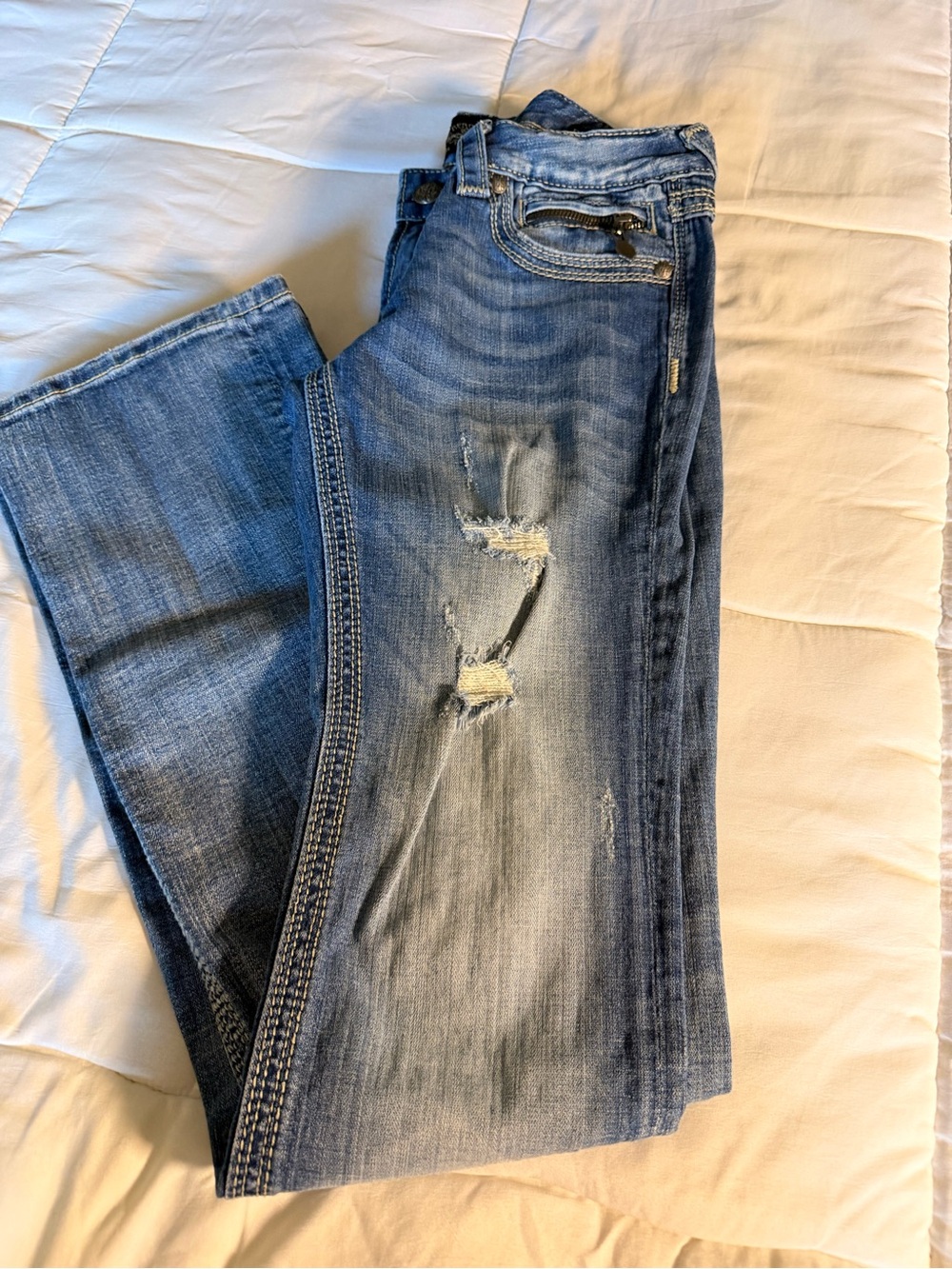 ReRock for Express Distressed Bootcut Jeans Size 4